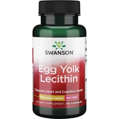 Лецитин из яичного желтка, Swanson, Egg Yolk Lecithin, 60 капсул, , SW1337, Swanson, Витамины для печени