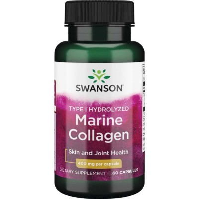 Коллаген рыбный 1 типа для кожи суставов, Swanson, 400 мг, 60 капсул, , SWU1034, Swanson, Коллаген