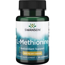 L-метионин, Swanson, L-Methionine, 500 мг, 30 капсул