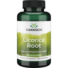 Корень солодки, Swanson, Licorice Root, 450 мг, 100 капсул