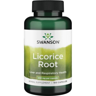 Корень солодки, Swanson, Licorice Root, 450 мг, 100 капсул, , SW521, Swanson, Солодка