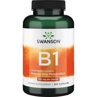 Витамин B1 (тиамин), Swanson, 100 мг, 250 капсул, , SW016, Swanson, Витамин В-1 (Тиамин)