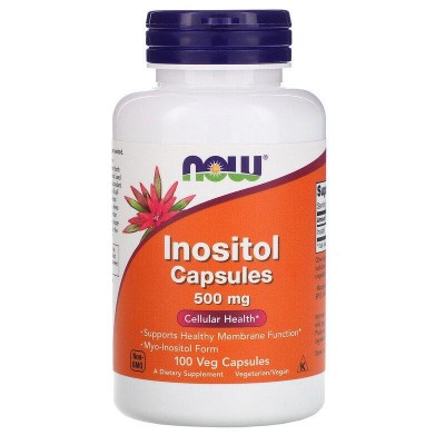 Инозитол, Now Foods, 500 мг, 100 капсул, , NOW-00475, Now Foods, Для органов репродуктивной системы