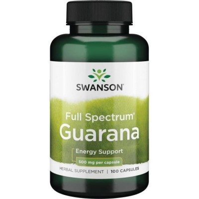 Гуарана, Swanson,Guarana, 500 мг, 100 капсул, , SW978, Swanson, Гуарана