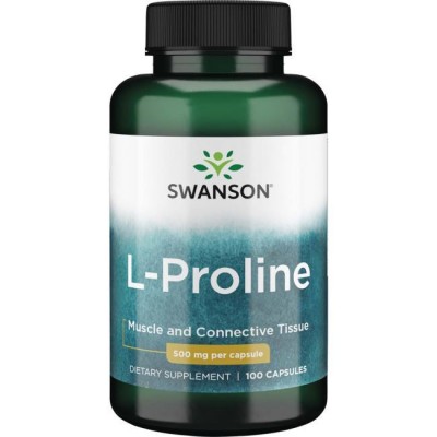 L-пролин, Swanson, L-Proline, 500 мг, 100 капсул, , SW1028, Swanson, Пролин L-Proline