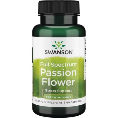 Пассифлора, Swanson, Passion Flower, 500 мг, 60 капсул, , SW1143, Swanson, Пассифлора