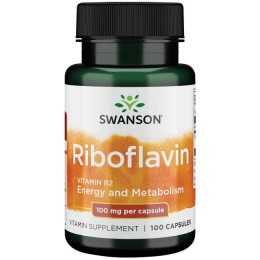 Витамин B2 Рибофлавин, Swanson, 100 мг, 100 капсул