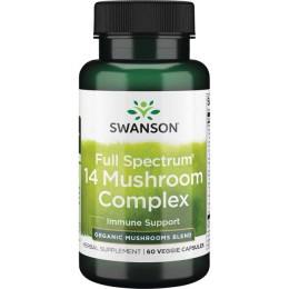 Комплекс 14 видов грибов, Swanson, 14 Mushroom Complex, 60 капсул