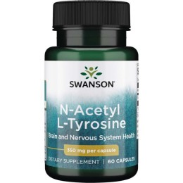 N-ацетил L-тирозин, Swanson, 350 мг, 60 капсул