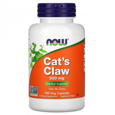 Кошачий коготь, Cat's Claw, Now Foods, 500 мг, 100 капсул, , NOW-04618, Now Foods, Кошачий Коготь Уна Де Гато