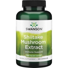 Экстракт гриба Шиитаке, Swanson, Shiitake Mushroom Extract, 500 мг, 120 капсул