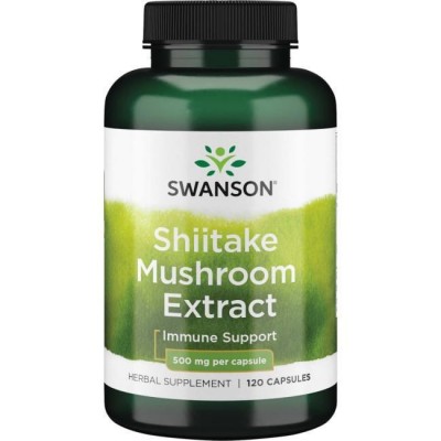 Экстракт гриба Шиитаке, Swanson, Shiitake Mushroom Extract, 500 мг, 120 капсул, , SWH268, Swanson, Шиитаки