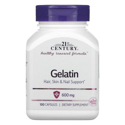 Желатин, Gelatin, 21st Century, 600 мг, 100 капсул, , CEN-22663, 21st Century, Хондропротекторы