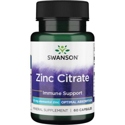 Цинк Цитрат, Zinc Citrare, Swanson, 50 мг, 60 капсул, , SW1374, Swanson, Цинк