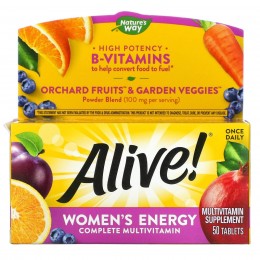 Комплекс витаминов и микроэлементов для женщин "Женская Энергия", Alive!, Nature's Way, 50 таблеток