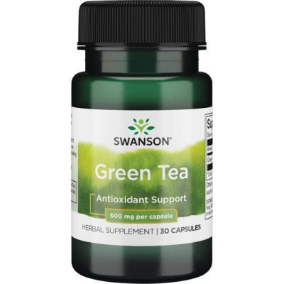 Зелёный Чай, Green Tea, Swanson, 500 мг, 30 капсул, , SW1247, Swanson, Витамины для сердечно-сосудистой системы