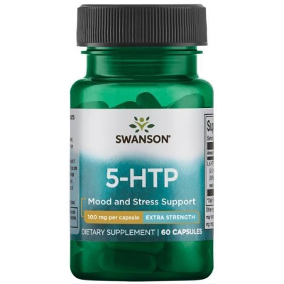 5-Гидрокситриптофан, 5-HTP, Swanson, 100 мг, 60 капсул, , SWU518, Swanson, 5-HTP (5-гидрокситриптофан)
