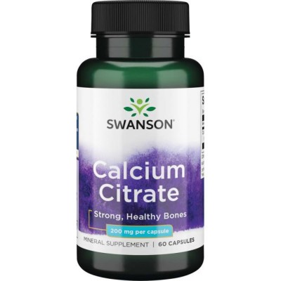Цитрат кальция, Calcium Citrate, Swanson, 200 мг, 60 капсул, , SW1188, Swanson, Цитрат кальция