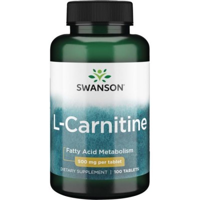 Карнитин, L-Carnitine, Swanson, 500 мг, 100 таблеток, , SW1001, Swanson, L-Carnitine (Л-Карнитин)