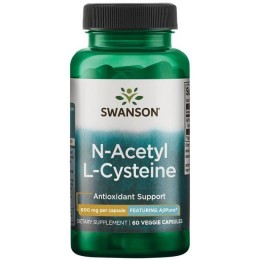 Ацетилцистеин фарм. качество, N-Acetyl-L-Cysteine, Swanson, 600 мг, 60 капcул