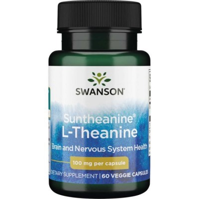 L-Теанин, Suntheanine L-Theanine, Swanson, 100 мг, 60 капсул, , SWU110, Swanson, L-Теанин