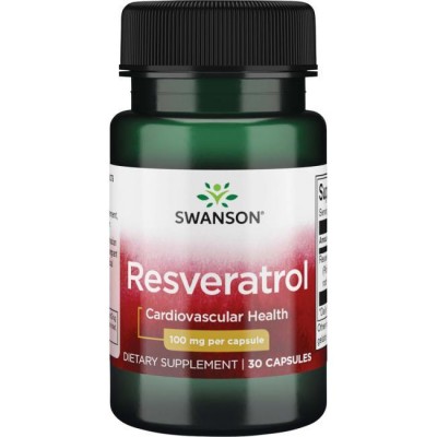Ресвератрол антиоксидант, Resveratrol Swanson, 100 мг, 30 капсул, , SWU283, Swanson, Ресвератрол