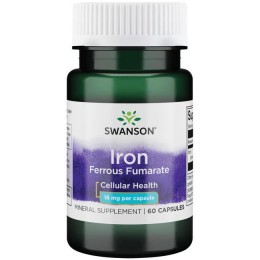 Железо Фумарат, Iron Ferrous Fumarate, Swanson, 18 мг, 60 капсул