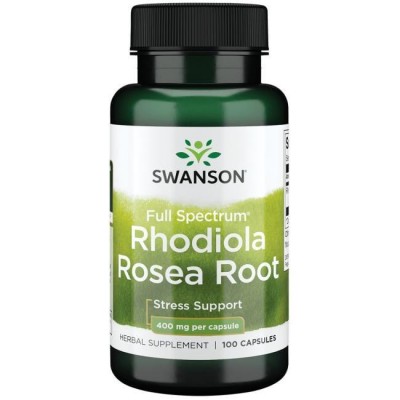 Корень родиолы, Swanson, Rhodiola Rosea Root, 400 мг, 100 капсул, , SW1004, Swanson, Витамины для нервной системы