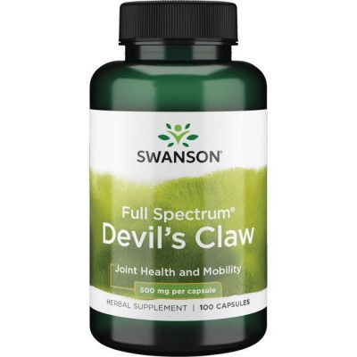 Коготь дьявола, Swanson, Devil's Claw, 500 мг, 100 капсул, , SW959, Swanson, Коготь Дьявола
