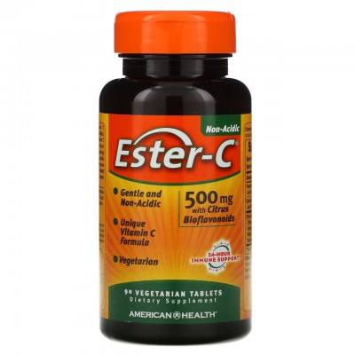 Витамин С Ester-C с биофлавоноидами, American Health, 500 мг, 90 капсул, , AMH-16971, American Health, Эстер С