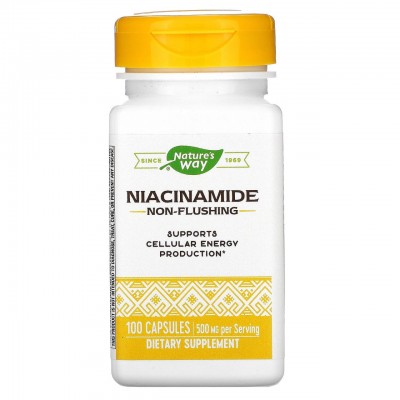 Никотинамид, Витамин В3, Nature's Way, 500 мг, 100 капсул, , NWY-40480, Nature's way, Витамин В-3 (Ниацин)