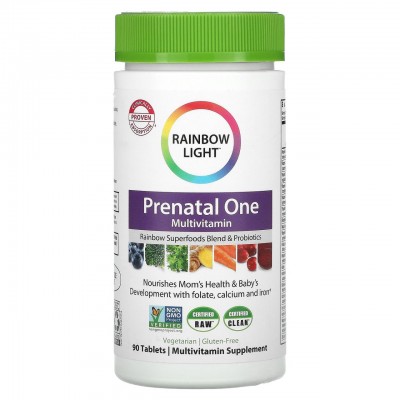 Витамины для беременных, Prenatal One, Rainbow Light, 90 таблеток, , RLT-10972, Rainbow Light, Витамины для беременных