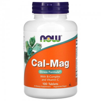 Кальции магний комплекс от стресса, Cal-Mag, Stress Formula, Now Foods, 100 таблеток, , NOW-01275, Now Foods, Кальций + магний