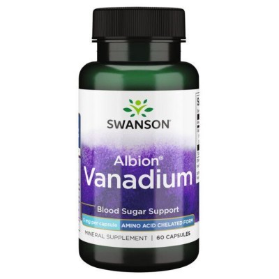 Ванадий, Vanadium Albion, Swanson, 5 мг, 60 капсул, , SWU101, Swanson, Ванадий