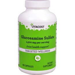 Глюкозамина сульфат, Vitacost, Glucosamine Sulfate, 1500 мг, 180 капсул, скидка