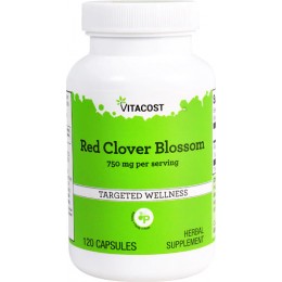 Красный клевер, Vitacost, Red Clover Blossom, 750 мг, 120 капсул, скидка