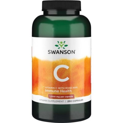 Витамин C с шиповником, Swanson, 1000 мг, 250 желатиновых капсул, скидка, , SW106-sale, Swanson,