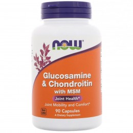 Глюкозамин, хондроитин и МСМ, Glucosamine & Chondroitin with MSM, Now Foods, 90 капсул, скидка