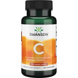 Витамин C с шиповником, Vitamin C with Rose Hips Swanson, 500 мг, 100 капсул, скидка