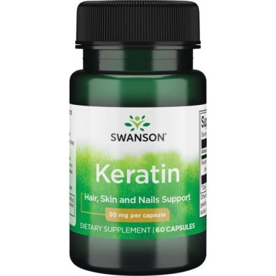 Кератин, Swanson, Keratin, 50 мг, 60 капсул, скидка