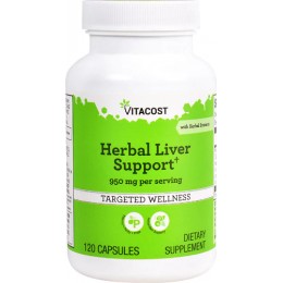 Комплекс для печени, Vitacost, Herbal Liver Support, 950 мг, 120 капсул, скидка