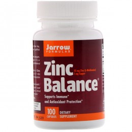 Цинк баланс, Jarrow Formulas, Zinc Balance, 100 капсул, скидка