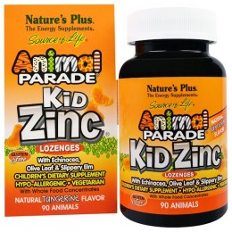 Витамины с цинком для детей Animal Parade Kid Zinc, Nature's Plus, 90 пастилок, скидка