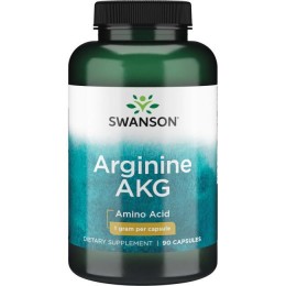 Аргинин Альфа-кетоглутарат, Arginine AKG, Swanson, 1000 мг, 90 капсул, скидка