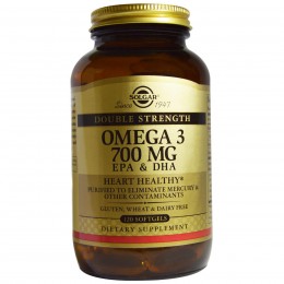 Рыбий жир (Omega-3, EPA DHA), Solgar, 700 мг, 120 капсул, скидка