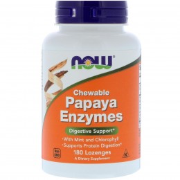 Пищеварительные ферменты папайи, Papaya Enzymes, Now Foods, 180 пастилки, скидка