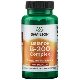 Комплекс витаминов группы В-200 баланс, Swanson Premium, 100 капсул, скидка
