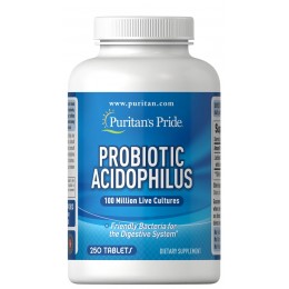 Пробиотики Ацидофилус, Probiotic Acidophilus, Puritan's Pride, 250 таблеток, скидка