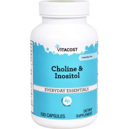 Холин и инозитол, Choline & Inositol, Vitacost, 100 капсул, скидка