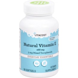 Витамин Е, Vitacost, Vitamin E, 400 IU, 90 капсул, скидка